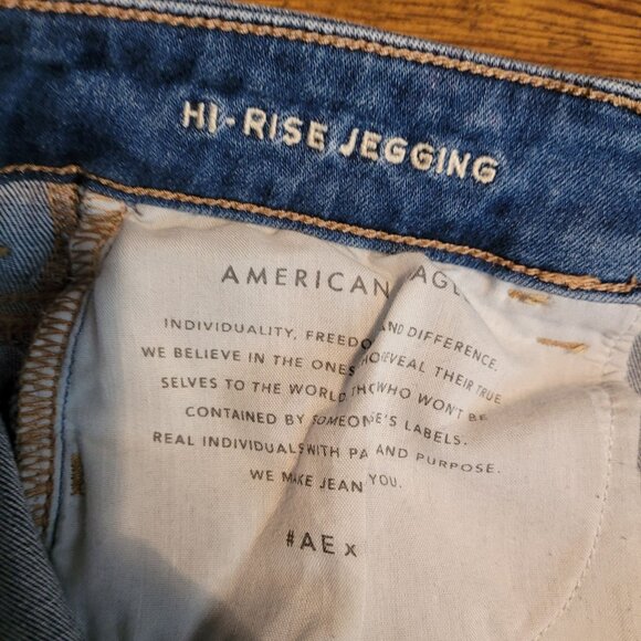 American Eagle Jeans 4 R Jegging Next Level Stretch Hi Rise Medium Light Wash - Picture 5 of 11